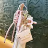 Bolsa Quadrada Pequena de Couro Série Miu Transfronteiriça Porta-Moedas Chaveiro Bolsa para Fones de Ouvido Pingente de Chaveiro para Bolsa