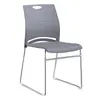 Silla simple de plástico con forma de lazo y respaldo integrado para salas de conferencias de empresas, discusiones de oficina, estar sentado durante mucho tiempo y capacitación