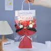 Ramo Pequeño de Girasol Tejido a Mano Hilo Tejido Regalo de Graduación Día de la Madre 520 Caja de Regalo de San Valentín Hecho a Mano