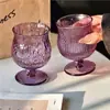 Taza de Vidrio Curva a la Cintura con Base Baja Morada Retro de Nicho para Instagram Taza de Café Taza para Bebidas Especiales Taza para Bebidas Frías Taza para Jugo