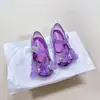 Sandalias de Playa Melissa Fragrant Princess para Niñas, Rosa Metálico con Lentejuelas, Mariposa Estereoscópica, Strass, Gelatina