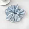 Goma para el pelo satinada brillante color crema para niñas, estilo perezoso, dulce y de alta elasticidad para moño para mujeres