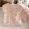 Pijama Rosa Doce Menina Bonita Pequena Japonês Conjunto Manga Longa Calça Longa Primavera e Outono Dormitório Estudantil Roupa de Casa