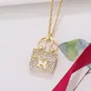 Collar de Plata de Ley S925 con Forma de Bolso 'H' Carta de Amor, Full Diamond, Estilo Trendy de Influencer para Clavícula para Mujer, Una Pieza al por Mayor