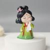 Adornos Creativos Antiguos de Niña Shengshi Fanghua Artesanía de Resina Antigua Marea Nacional Decoración de Sala de Estar Pasillo Hecho a Mano