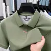 2025 Moda Casual Elegante para Hombres de Mediana Edad Camiseta de Manga Corta de Color Sólido a la Moda Camisa Polo Venta al por Mayor Dropshipping