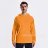 Sudadera con capucha de color liso, manga larga, elástica, protector solar, antiarrugas, para correr, fitness, casual, T70-Lg, fina, de secado rápido, para primavera y otoño