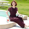 Conjunto de Verano 2026 para Mamá de Mediana Edad Nuevo Elegante Blusa de Gasa que Reduce la Edad Conjunto de Dos Piezas Tallas Grandes para Mediana Edad y Adultos Mayores