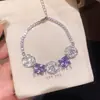 Pulseira Quadrada Flor de Zircônia Europeia e Americana Transfronteiriça com Nó, Luxo Leve, Sensação de Alto Padrão, Pulseira de Nicho, Acessório Versátil Personalizado