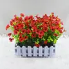 Flor de Valla Violeta Simulada Esquina de Pared de Flores Alféizar de Ventana de Rincón Divisor Decorativo Bloqueo Arreglo de Flores Artificiales Planta de Eucalipto en Maceta