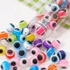 Ojo de Diablo de Resina Redondo Plano Rayas Arcoíris Cuentas Sueltas para Pulsera Hecha a Mano DIY Collar Accesorios de Joyería Materiales