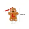 Decoración Navideña Transfronteriza de Tela Nueva, Colgante de Hombre de Jengibre, Adorno para Colgar en el Árbol de Navidad, Hombre de Galleta con Letra Navideña