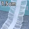 Encaje Plisado de Encaje Bilateral Colorido de 2.5 cm Juguete Joyería Gasa de Nieve Banda Elástica Encaje de Hongo Transparente