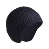 Otoño e Invierno Nuevo Sombrero de Punto para Exteriores con Protección contra el Frío y las Orejas para Hombres y Mujeres Simple de Color Sólido con Forma de Cúpula Redonda Tipo Jersey Sombrero Cálido de Moda