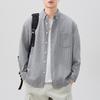 Estilo Japonés Retro Primavera y Otoño Nueva Chaqueta Casual Camisa Holgada de Manga Larga a Rayas para Hombre Estilo Americano Ropa de Trabajo Camisa Marca de Moda