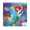Decoraciones para Fiesta de Cumpleaños de Niña con Temática de Sirena, Cubiertos Desechables y Platos de Papel con Dibujos Animados, Disponibles en Stock
