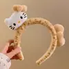 Tiara de Pelúcia Fofa para Mulheres 2025 Nova Outono e Inverno Rosto Fofo Especial para Lavar o Rosto Tiara Antiderrapante Não Cai Cabelo