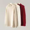 Suéter de Cachemir para Mujer 100% Cachemir Puro Casual Más Fácil de Combinar Color Sólido Moda Casual Prendas de Abrigo Cuello Alto Jersey Tejido