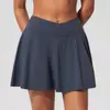 Saia-short esportiva de yoga transfronteiriça para mulheres, saia de corrida, fitness e badminton de secagem rápida, saia de tênis de comprimento médio anti-exposição para mulheres 2135