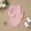 Productos Transfronterizos Ropa para Recién Nacidos Monos de Bebé de Algodón Orgánico Color Sólido Ropa de Monje Ropa de Bebé de Manga Larga