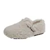 Zapatos planos de alto valor para mujer 2026 zapatos de algodón mocasines afelpados y suaves versátiles blancos zapatos de pelo cálido otoño e invierno más terciopelo