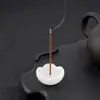 Piedra de Ágata de Cristal Natural Flor Tallada Inserto para Incienso Base para Incienso Piedra de Cristal para Aromaterapia Soporte para Incienso Decoración de Escritorio para el Hogar