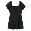 Nuevo traje de baño de una pieza para mujer que cubre el abdomen, adelgazante, color liso, falda simple, conservador, para busto pequeño, push up, traje de baño para aguas termales
