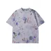 Verano Nuevo Gama Alta Diseño Personalizado Moderno Versátil Tendencia Marca Estampado Graffiti Unisex Cuello Redondo Mangas Cortas