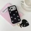 Textura de Cuero de Estrella 3D Aplicable para Funda de Teléfono iPhone 18 Pro Max Manzana 17 Colgante de Corazón 16 Pro Duro 15 P