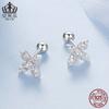 Exquisitos pendientes Evelle de pequeñas flores en plata de ley s925, pendientes floreados de viajero frecuente, joyería de moda, pendientes para mujer que combinan con todo.
