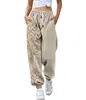 Calça Harem Feminina Estampada Digitalmente em 3D com Duas Cores, Casual Esportiva, com Cordão e Elástico no Tornozelo, Roupas Femininas Outono 2021 Nova
