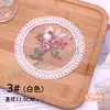 Jogos Americanos Redondos de Renda com Flores Estilo Europeu Retro Decoração de Casa Porta-Copos Isolante Acessórios Bordados Guia de Fotos