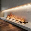 Lareira Atomizada 3D com Chama Simulada, Aquecedor Decorativo de Parede Estilo Francês para Sala de Estar e Ambiente de Villa, Aquecedor Doméstico Embutido