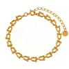 Pulsera de Acero de Titanio en Forma de U de Lujo Ligero para Mujer, Estilo Ins Chapado en Oro de 18 Quilates, Simple y Versátil, Joyería de Alto Nivel con Forma de Herradura