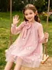 2026 TikTok em estoque Vestido sem mangas estilo francês com alças fluidas para meninas, Vestido de festa princesa Temu com design floral bordado