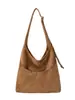 Bolsa tote vintage de grande capacidade para mulheres, novo modelo 2026, bolsa de ombro/axila versátil e moderna em camurça vintage