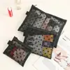 Bolsa Cosmética Flocking Mesh Love Portátil Mini Bolsa de Lavado Bolsa de Maquillaje tamaño pequeño Boca Bolsa Roja Monedero