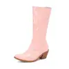 Botas de caballero botas nuevas 32 botas de tacón alto grueso alto 48 botas martin botas de mujer charol puntiagudas comercio exterior 2024 negro