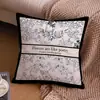 Funda de Almohada Floral de Lujo Ligero Estilo Francés para Sofá y Cabecero de Cama del Hogar, Cojín Blanco y Negro, Venta al por Mayor de Cojines para Sofá de Sala de Estar