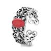 Anillo Ruyi retro con patrón hueco para hombres y mujeres mismo estilo artesanía envejecida imitación Rojo del Sur personalidad temperamento joyería de moda