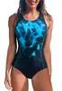 Traje de baño de una pieza estilo carreras europeo y americano 2026, color liso con diseño estampado, espalda descubierta, traje de baño de tirantes dobles Amazon