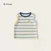 Roupas Infantis Youbao 2026 Camiseta Masculina Verão Fresca Listrada Top Infantil Sem Manga Cachorro Cartoon Colete Feminino