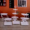 Adornos para mesa de postres soporte de exhibición desechable juego de tazas para pasteles y frutas decoración de mesa de buffet frío de cumpleaños soporte para pasteles decoración