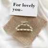 Pasador de Perlas para Mujer Clip de Lazo Estilo Coreano Pinza de Tiburón para la Parte Trasera de la Cabeza Accesorios Metálicos Grandes y Simples para el Cabello