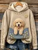 Sudadera con capucha Otoño Invierno 2026 Creativa Divertida Linda Mascota Estilo Urbano para Mujer Holgada con Bolsillo Otoño Nueva Llegada
