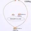 Juego de Joyería Cdd Lazo Completo de Diamante Collar y Pendientes Set de Dos Piezas con Circonita Dulces Accesorios de Moda Fábrica de Origen