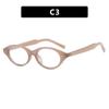 Marco Pequeño de Gafas Ovaladas con Clavo de Arroz Marco de Gafas Intelectuales Nerd Pueden Equipar con Miopía Gafas Planas Marco de Gafas Lisas para Mujer