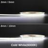 Fita de LED COB 3mm de largura 5V ultrafina 5mm baixa tensão 12V autoadesiva fita de luz suave adesivo embutido fita de luz suave para casa