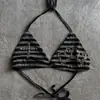 Maiô Feminino Verão Y2K Novo Listrado Sexy Estilo Ins Cruzado Strass Listrado Versátil Estampado Halter