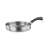 Set de tres piezas de sartén plana de acero inoxidable transfronterizo con sartén magnética sin recubrimiento, sartén para huevos, wok y set de sartenes
